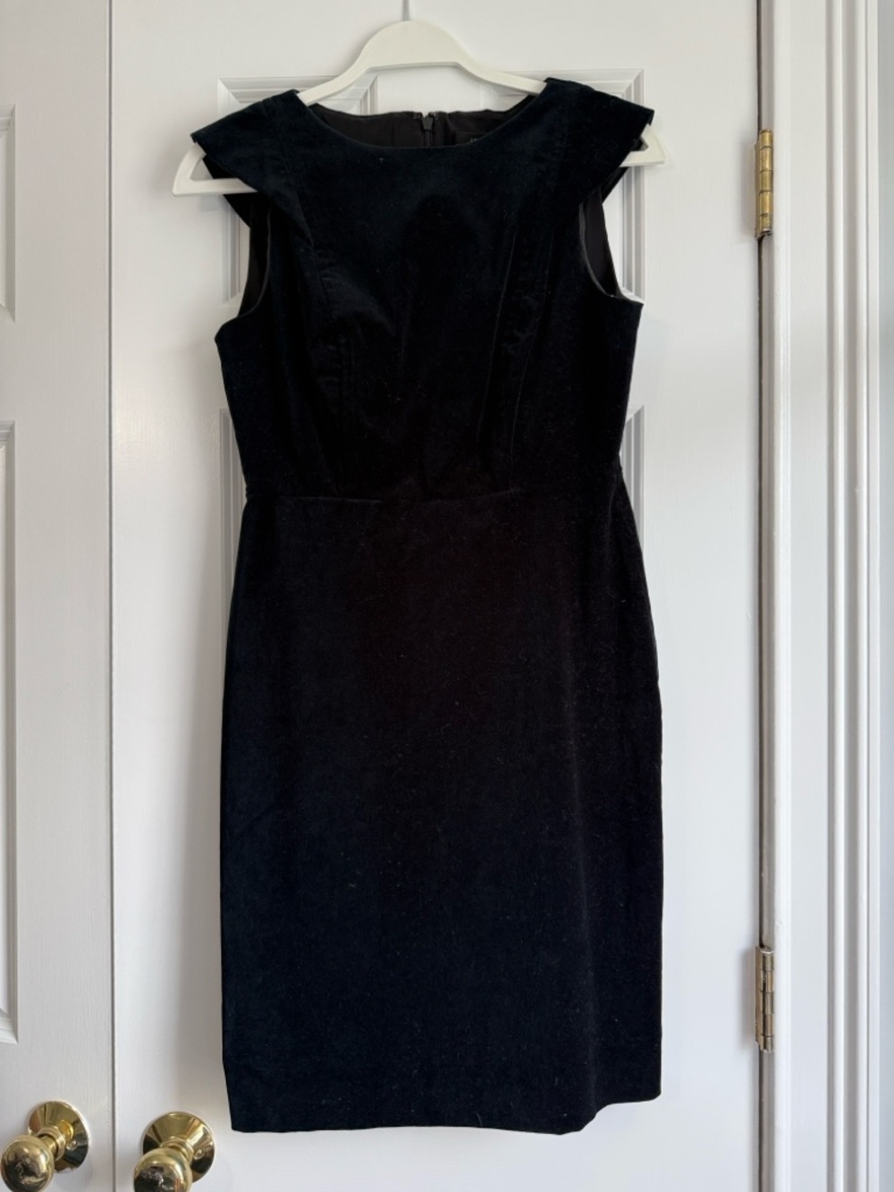 J. Crew 365 Black Velvet Cap Sleeved Sheath Dress